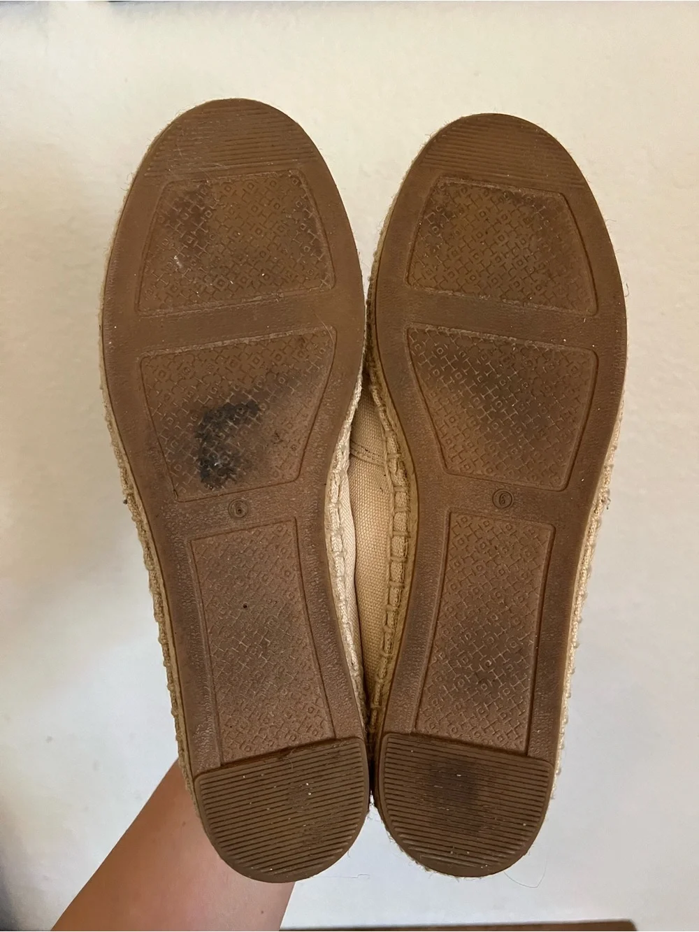 Tory Burch Weston Natural Logo Espadrille Flats Size 6
